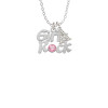 Girls Rock with Light Pink Crystal Crystal Initial - Sophia Necklace