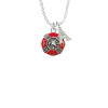 Red Enamel Fire Department Medallion Crystal Initial - Sophia Necklace