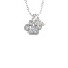 Large Paw with Clear Crystals Crystal Initial - Sophia Necklace