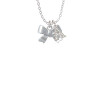3-D Textured Bow Crystal Initial - Sophia Necklace