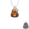 Resin Laughing Buddha in Frame Crystal Initial - Sophia Necklace