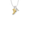 3-D Gold Tone Ice Skate Crystal Initial - Sophia Necklace