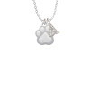 Large White Paw Crystal Initial - Sophia Necklace