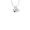 Mini Enamel Soccer ball Crystal Initial - Sophia Necklace