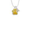Large Yellow Paw Crystal Initial - Sophia Necklace
