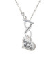 Large ''Grandmother'' Heart with Clear Crystal To Infinity Godmother Toggle Necklace
