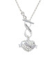 Mom Banner on Clear Crystal Heart To Infinity Mother Toggle Necklace