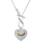 Gold Tone 'Mom Rocks' on Clear Crystal Heart To Infinity Mother Toggle Necklace