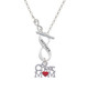 Cheer Mom with Red Heart To Infinity Mother Toggle Necklace