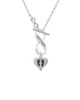 Small Heart with Baby Feet To Infinity Mother Toggle Necklace