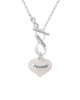 Precious White Heart with Baby Feet To Infinity Mother Toggle Necklace