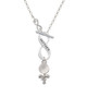 Clear Frosted Baby Rattle To Infinity Mother Toggle Necklace
