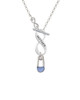 2-Sided Blue Baby Safety Pin To Infinity Mother Toggle Necklace