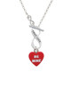 Acrylic Red "Be Mine / Kiss Me" Heart To Infinity True Love Toggle Necklace