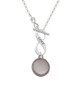 Stainless Steel Disc with Border To Infinity Love Toggle Necklace