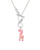Resin Pink Geronimo the Giraffe To Infinity Sisters Toggle Necklace