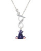 Resin Purple Hippopotamus Honey To Infinity Sisters Toggle Necklace