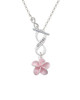 Pink Plumeria Flower To Infinity Sisters Toggle Necklace