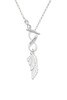 Large White Enamel Angel Wing To Infinity Sisters Toggle Necklace