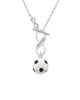 Large Enamel Soccer ball To Infinity Sisters Toggle Necklace