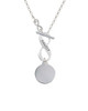 Stainless Steel Disc To Infinity Family Toggle Necklace
