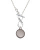 Stainless Steel Disc with Border To Infinity Family Toggle Necklace