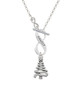 Christmas Tree Zig Zag To Infinity Family Toggle Necklace