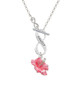 Hot Pink Hibiscus Flower To Infinity Family Toggle Necklace