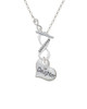 Large ''Daughter'' Heart with Clear Crystal To Infinity Daughter Toggle Necklace