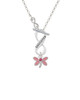 Pink Dragonfly with Crystal To Infinity Daughter Toggle Necklace
