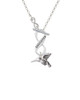 Small 3-D Hummingbird To Infinity Daughter Toggle Necklace