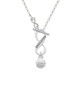 3-D White Volleyball To Infinity Daughter Toggle Necklace