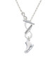 3-D White Ice Skate To Infinity Daughter Toggle Necklace