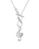 Large Clef with Heart To Infinity Grandma Toggle Necklace