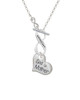 Large ''Godmother'' Heart with Clear Crystal To Infinity Grandma Toggle Necklace