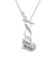 Large ''Grandmother'' Heart with Clear Crystal To Infinity Grandma Toggle Necklace