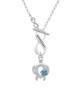 Open Sea Turtle with Blue Plumeria To Infinity Grandma Toggle Necklace