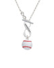Large White Enamel Baseball To Infinity Grandma Toggle Necklace