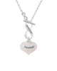 Precious White Heart with Baby Feet To Infinity Grandma Toggle Necklace