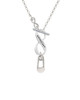 2-Sided Clear Frosted Baby Safety Pin To Infinity Grandma Toggle Necklace