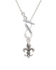 Large Antiqued Fleur di Lis To Infinity Grandma Toggle Necklace