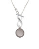 Stainless Steel Disc with Border To Infinity Faith Toggle Necklace