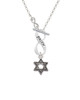 Star of David with Beaded Border To Infinity Faith Toggle Necklace