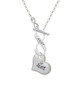 Large ''Aunt'' Heart with Clear Crystal To Infinity Aunt Toggle Necklace