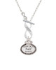 Keep Calm Aunt is Here To Infinity Aunt Toggle Necklace