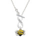 Large Enamel Bumble Bee To Infinity Aunt Toggle Necklace