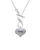 Twins Heart with Two Pair of Baby Feet To Infinity Aunt Toggle Necklace