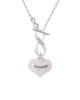 Precious White Heart with Baby Feet To Infinity Aunt Toggle Necklace