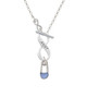 2-Sided Blue Baby Safety Pin To Infinity Aunt Toggle Necklace
