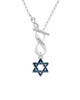 Blue Star Of David To Infinity Aunt Toggle Necklace
